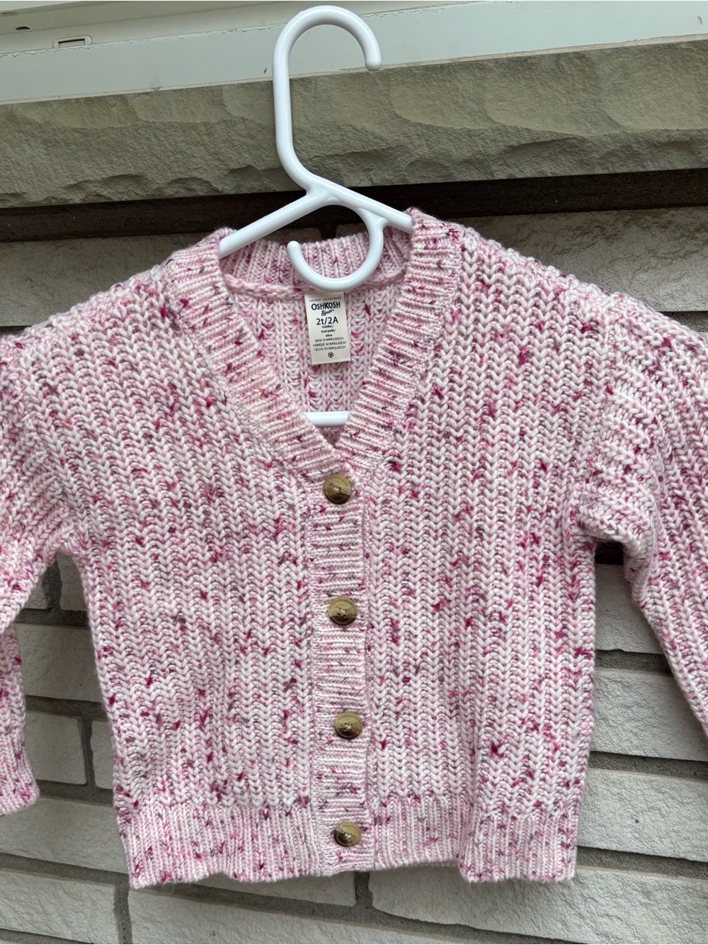 OshKosh B'gosh Pink Speckled Knit Cardigan